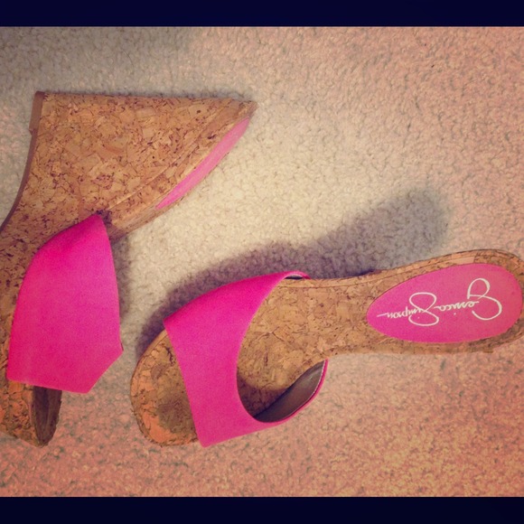 Hot pink Jessica Simpson Wedges