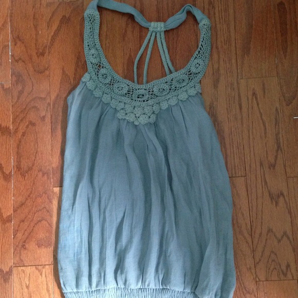 Blue Sleeveless Tank Top