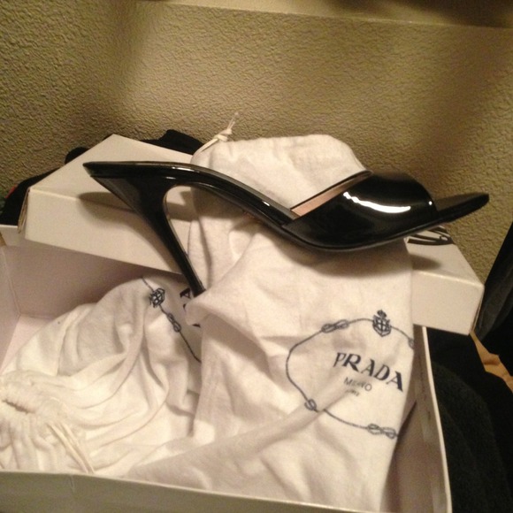 Classic Prada patent leather.