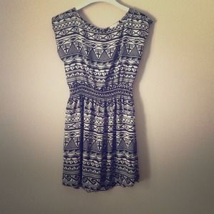 Black and white tribal print dress