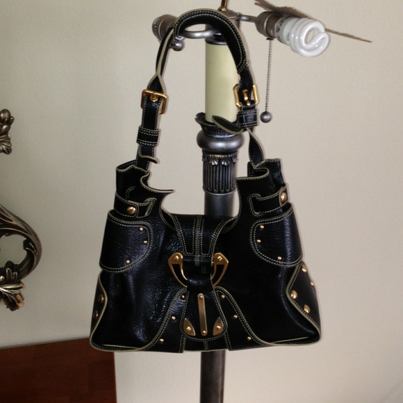 Maxx New York black Pebble leather handbag
