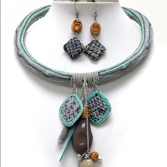 Blue, brown, and gray set