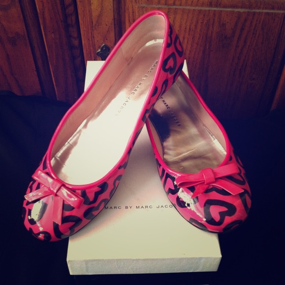 Marc by Marc Jacobs Hot Pink Heart Flats