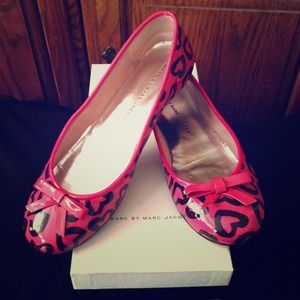 Marc by Marc Jacobs Hot Pink Heart Flats