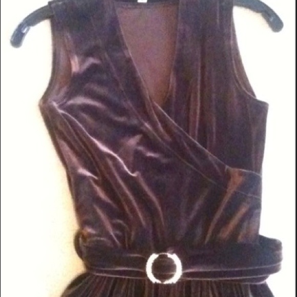 VELVET Choco brown JUMPSUIT. TIMELESS! Vavooom! - Picture 3 of 4