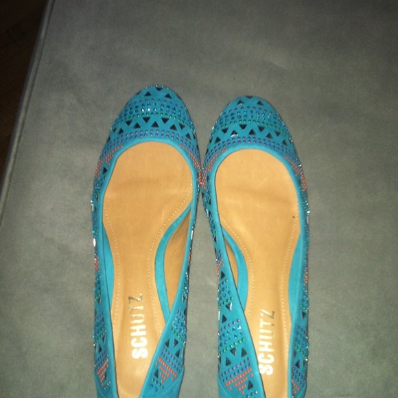 Schultz turquoise flats