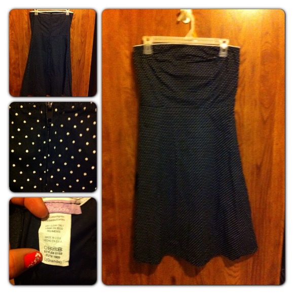 Poka dot tube top dress ✨like new✨white lacy trim