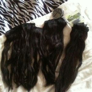 14 inch remy 100% human hair clip in extensions