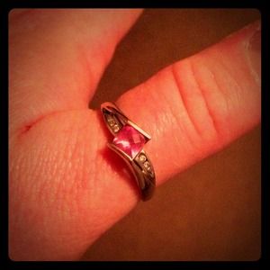 Helzberg diamonds pink sapphire white gold band