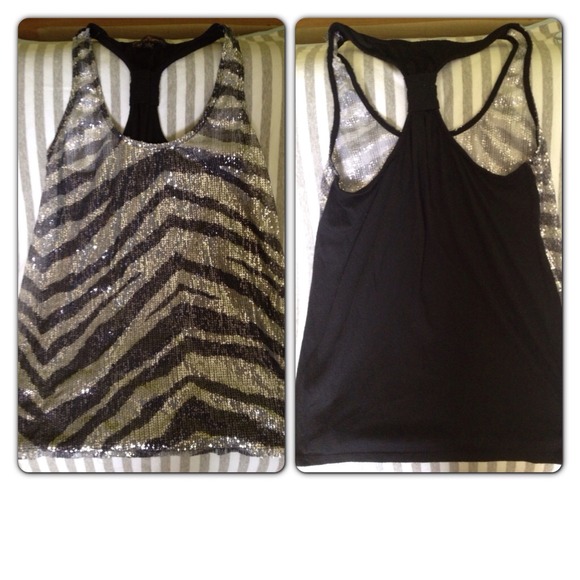 Sequin zebra tank grey shirt bundle