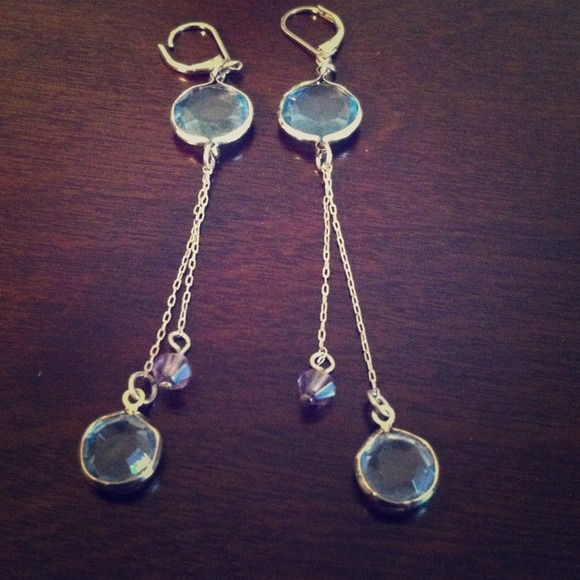 Green and gold earrings