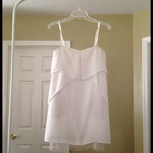 BCBG Runway Fei Fei White Strapless Crepe Dress