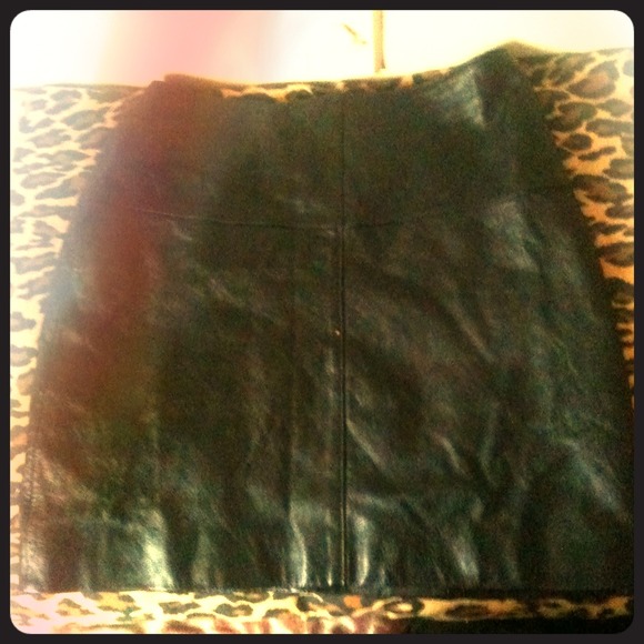 Black leather skirt