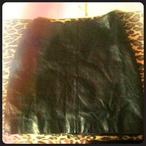 Black leather skirt