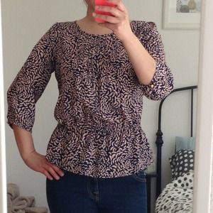 Heritage floral printed peplum top