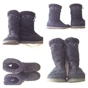 Black Faded Glory sweater boots