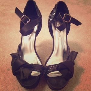 Allure black sequins heels