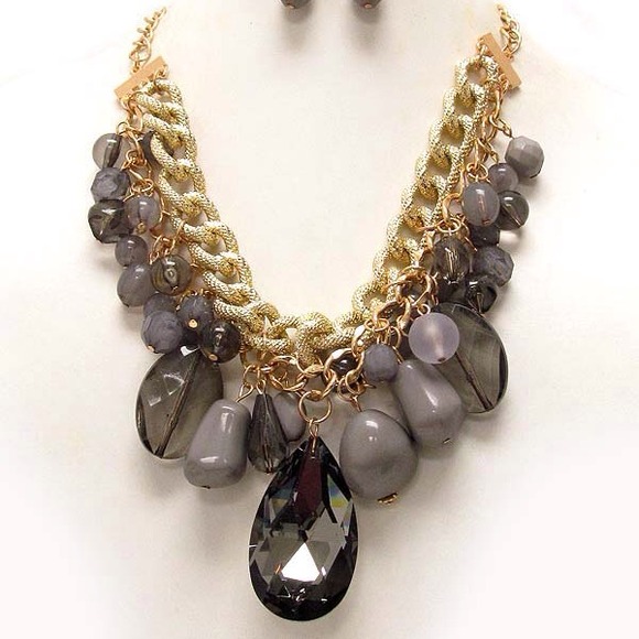 Gray and gold necklace