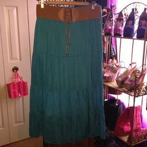 Peasant Style Teal Skirt