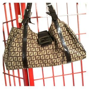 Authentic Fendi Brown monogram zucca handbag