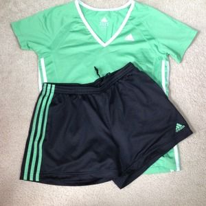 Adidas gym/running shirt & shorts.