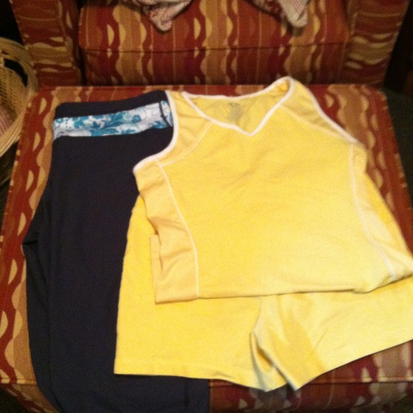 Bundle Capri workout pants and shorts and top