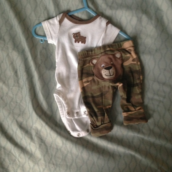 Carter's Other - Carter's NB bear onesie with matching pants.