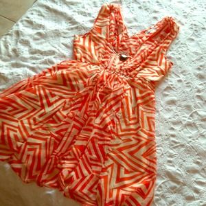 ❌TRADED❌White & Coral Dress