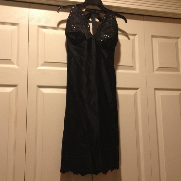 Black Satin Cocktail Dress