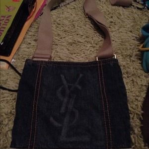 YSL cross body denim bag