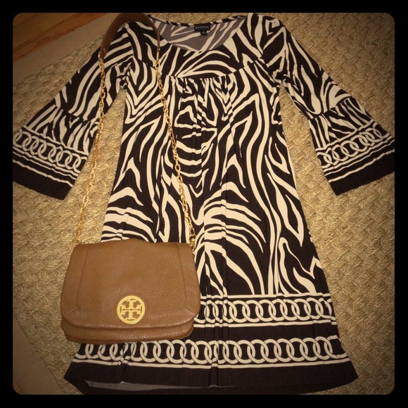 SOLD. Brown zebra print dress