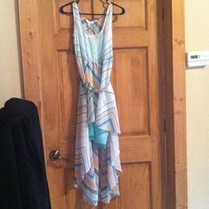 Summer sheer hi low dress