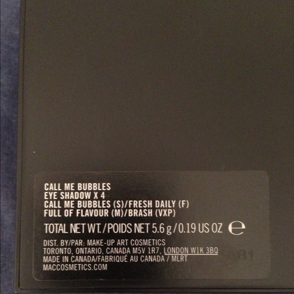 ⛔SOLD⛔MAC Call Me Bubbles Quad - Picture 2 of 3