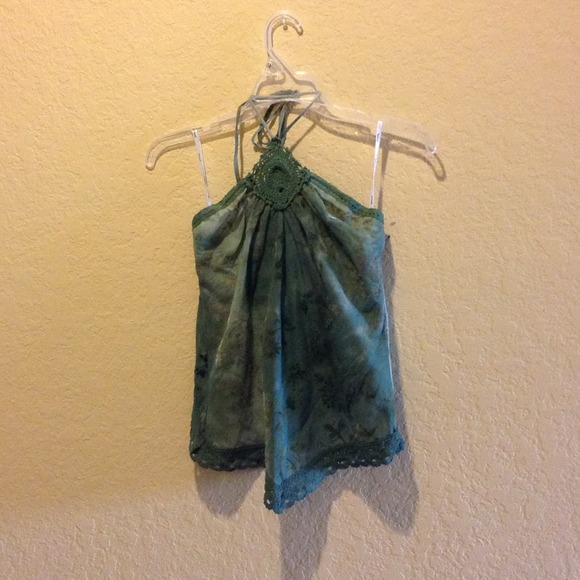 Forest green halter top