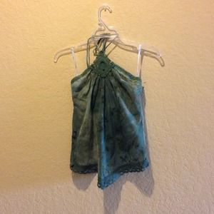 Forest green halter top
