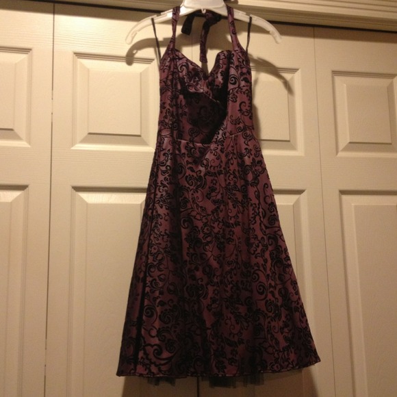 Purple Halter Cocktail Dress