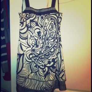 BCBG Black and Beige dress.