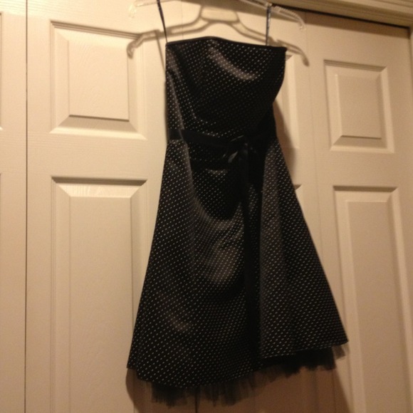 Polka Dot Strapless Party Dress