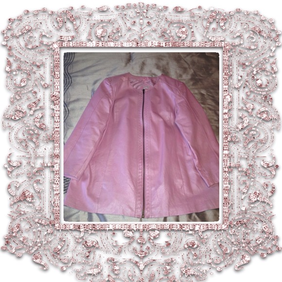 Pink 100% leather coat