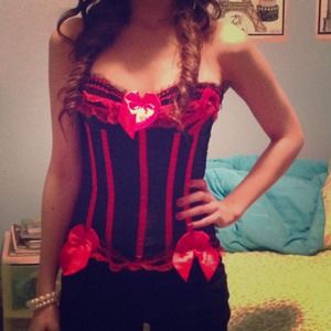 Black and red corset