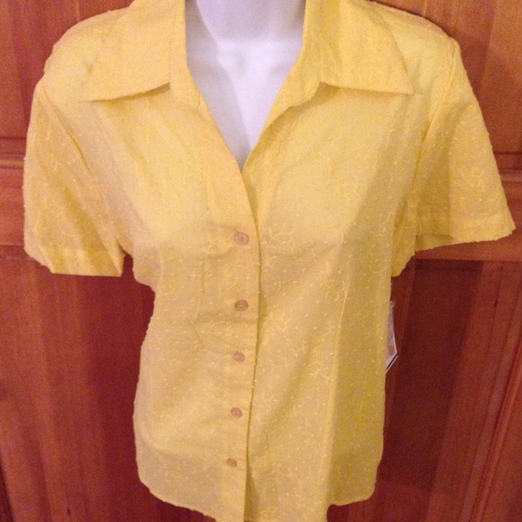 🔴 Yellow Embroidered Pattern Shirt