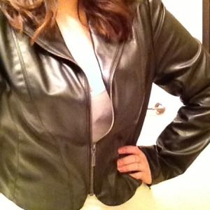 Black leather jacket