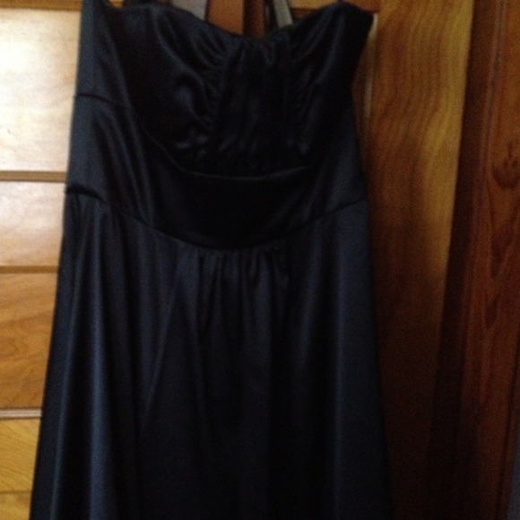 Black strapless cocktail dress