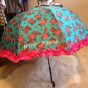 Betsey Johnson rose/floral umbrella/parasol