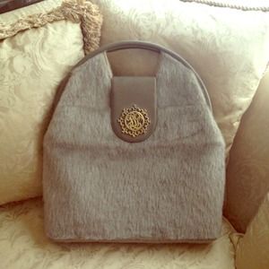 1950's VINTAGE RABBIT FUR HANDBAG -- GOLYESTER LA