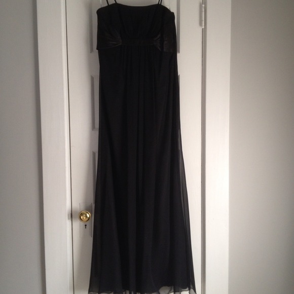 ⬇Belsoie black bridesmaid dress