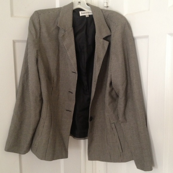 Houndstooth black and white blazer.