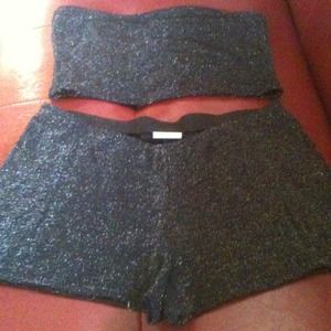 Frederick's of Hollywood Tube Top and Shorts Set