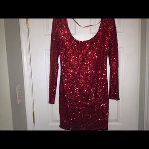 🎀Sexy red sequin dress