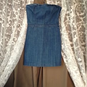Denim Tube Top Dress